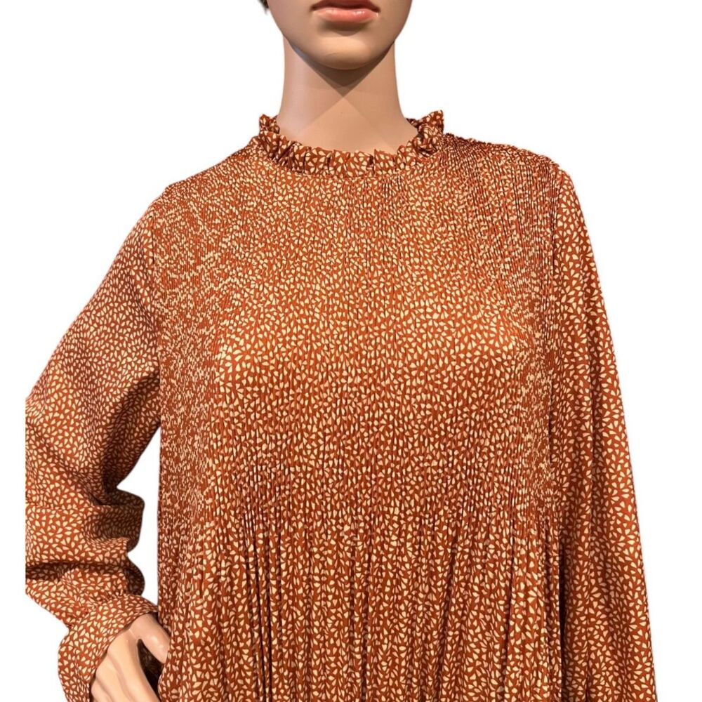 Indie & Co Rust & Cream Color Remi Midi Dress Sz M - image 4